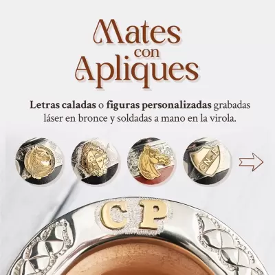 Mate modelo Imperial con apliques en bronce