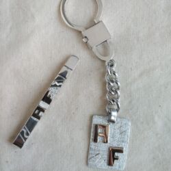 Llavero de Plata 925 con iniciales en Oro