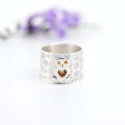 Anillo martillado Buho