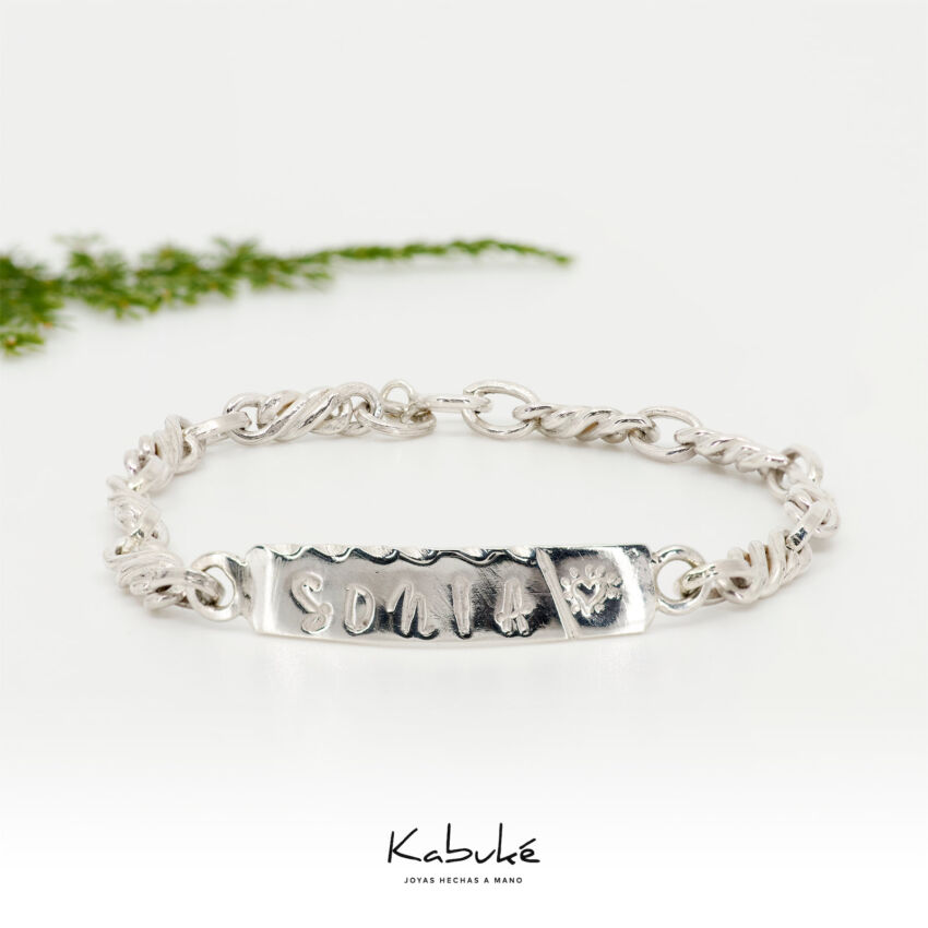 Pulsera identidad eslabón chato