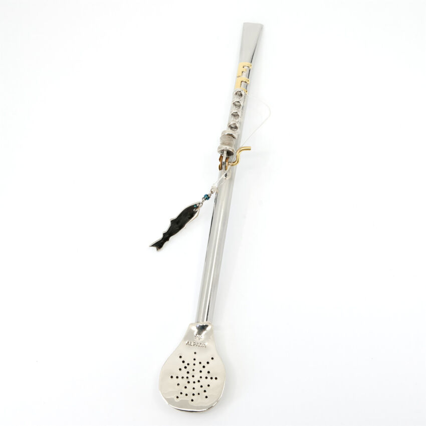 Bombilla Pescador con iniciales personalizada