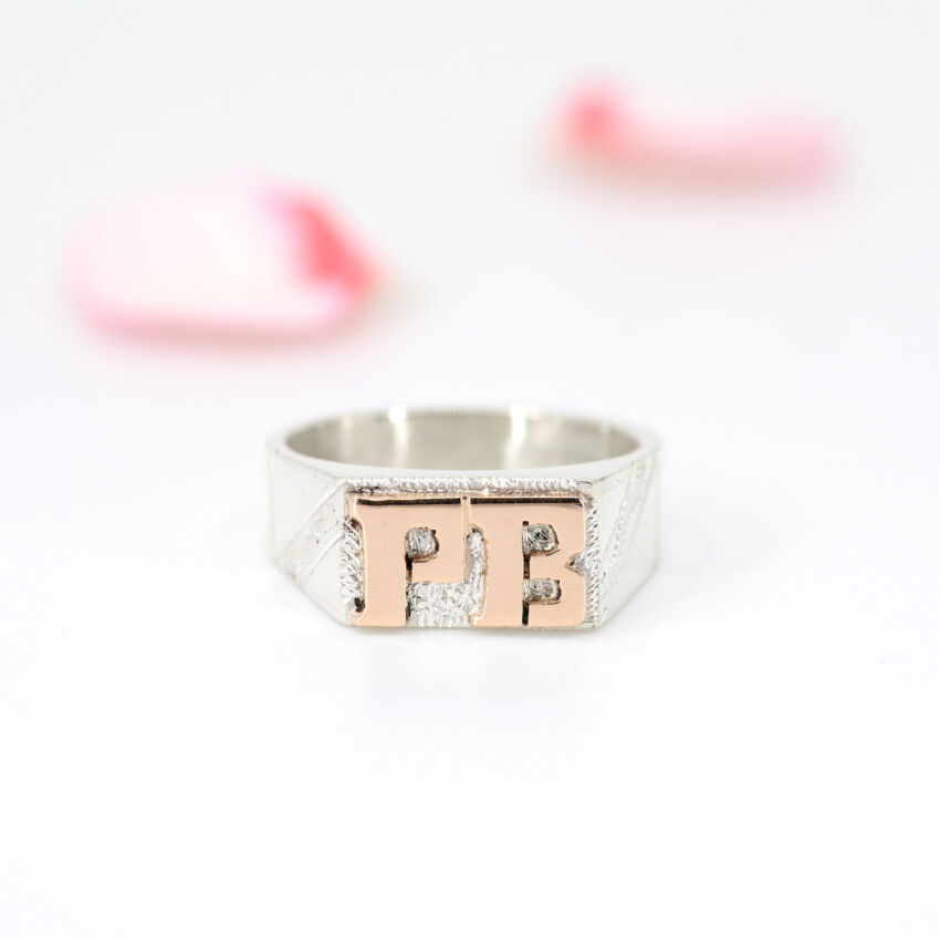 Anillo sello rectangular Dama