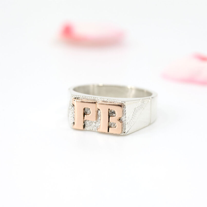 Anillo sello rectangular Dama