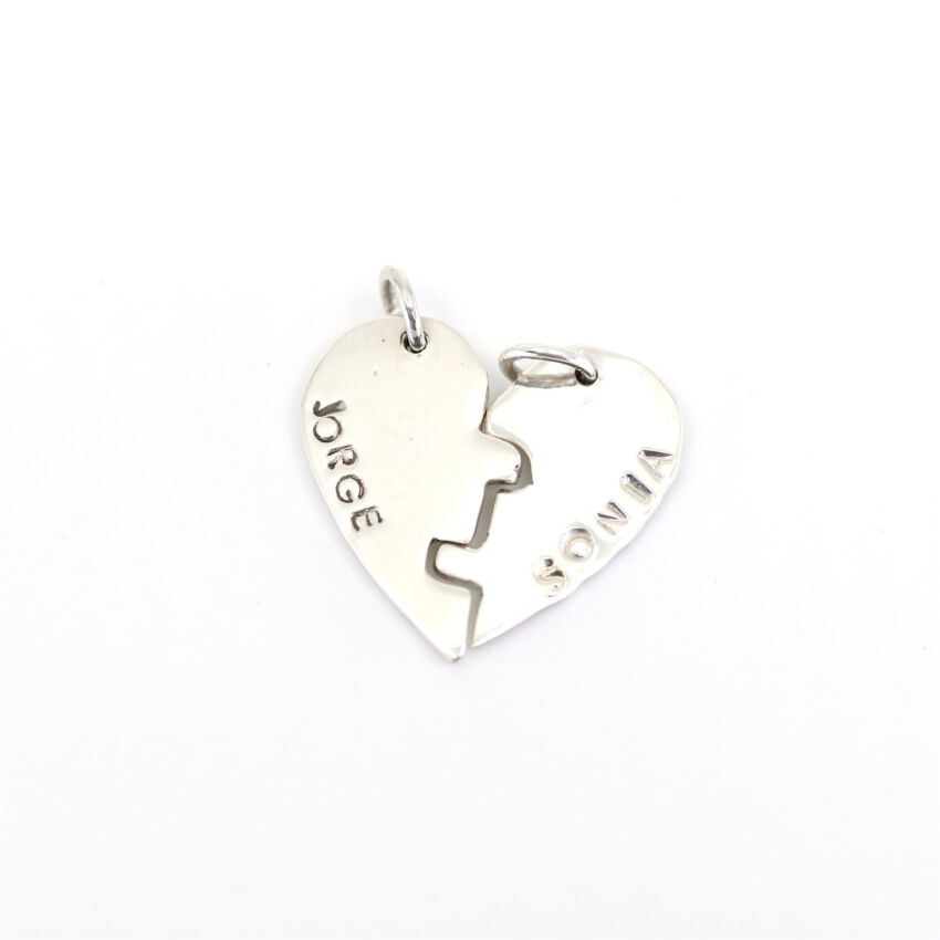 Dije corazón puzzle parejas