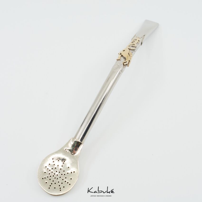 Bombilla caballo con herradura y letras entrelazadas