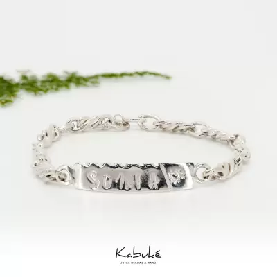 Pulsera identidad eslabón chato