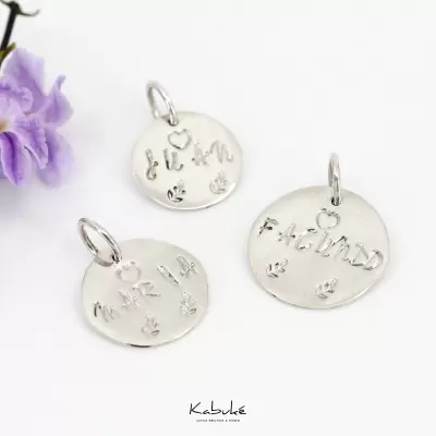 Medallas estampa con nombre plata 925