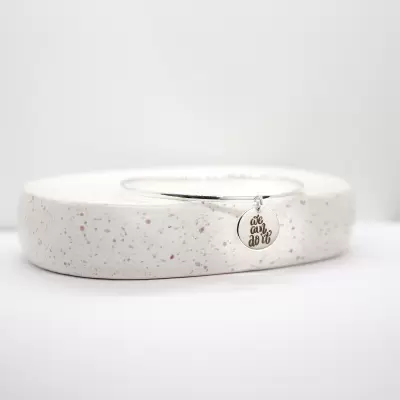 Promo esclava fina simple + medalla grabada