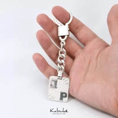 Llavero Plata 925 con dos iniciales