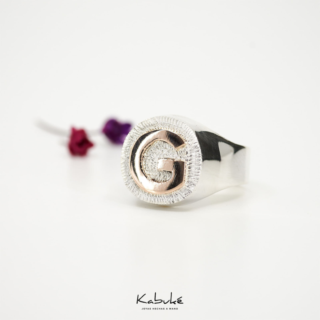 Anillo sello circular hombre
