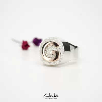 Anillo sello circular hombre