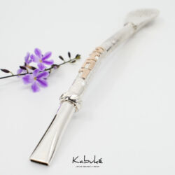 Bombilla personalizada de Plata con Iniciales en Oro