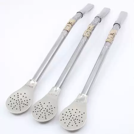 Bombilla Alpaca con dos iniciales larga