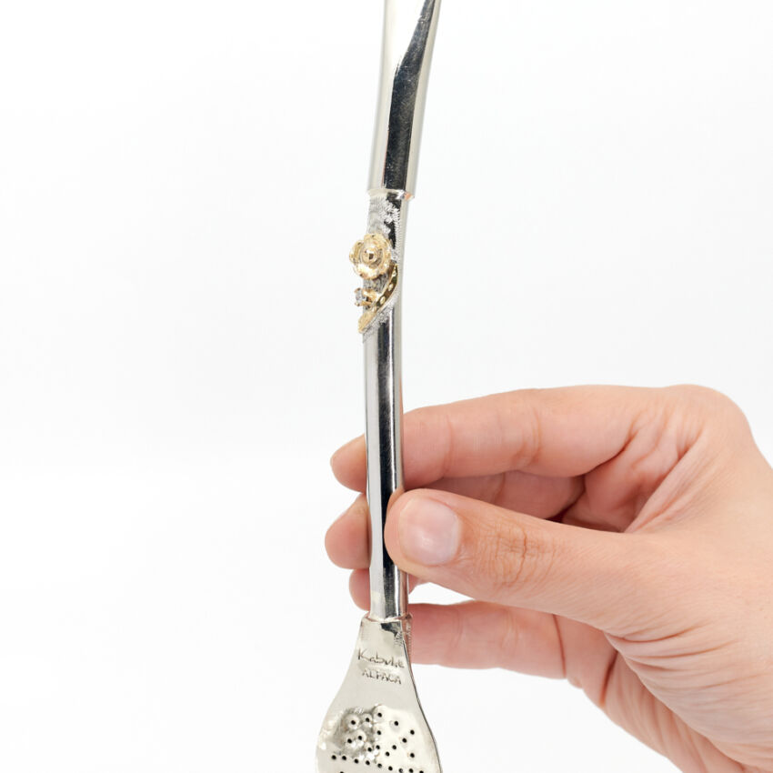 Bombilla boquilla ancha flor con circonia