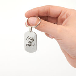 Llavero personalizado con grabado laser acero