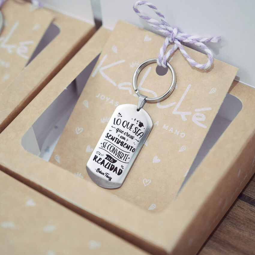 Llavero personalizado con grabado laser acero