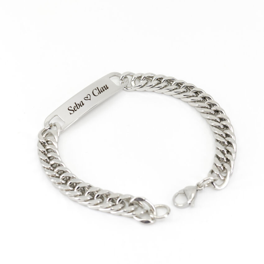 Pulsera Hombre de Acero Grabada Láser.