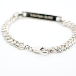 Pulsera chapa con nombre calado