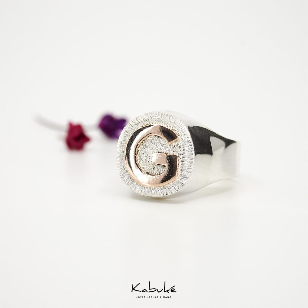Anillo sello circular hombre