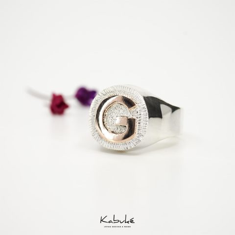 Anillo sello circular hombre