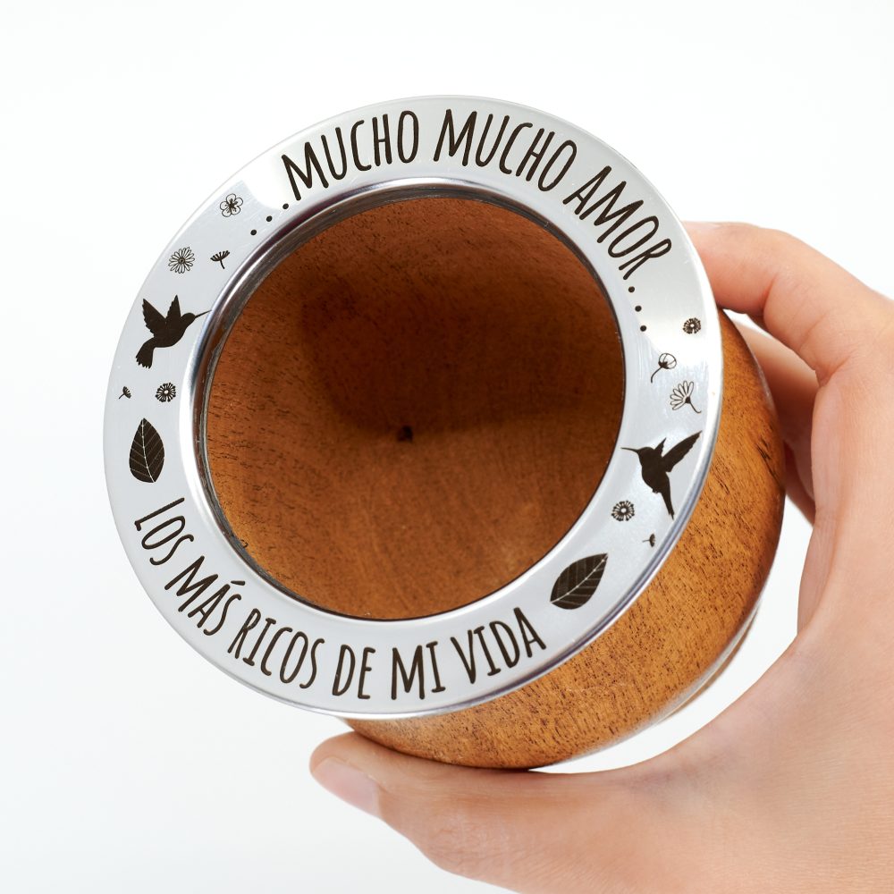 Mate camionero Algarrobo con grabado láser personalizado