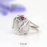 Anillo Jardín Hexagonal Botánico - Plata 925
